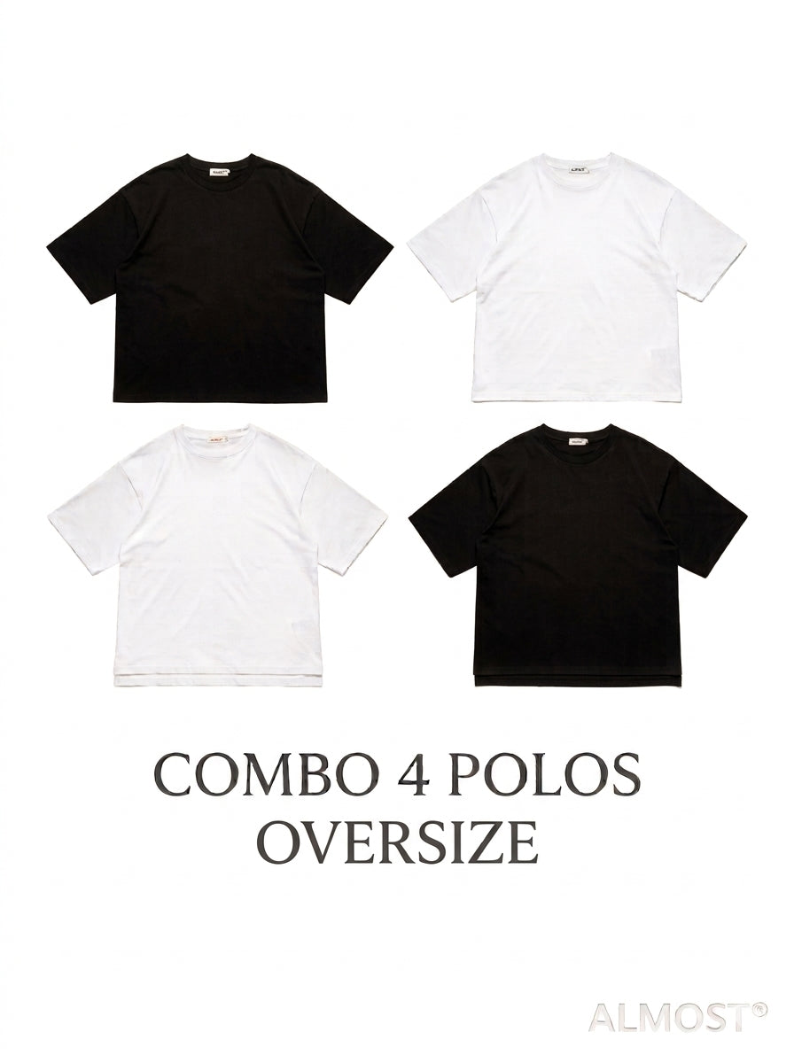 COMBO 4 POLOS OVERSIZE